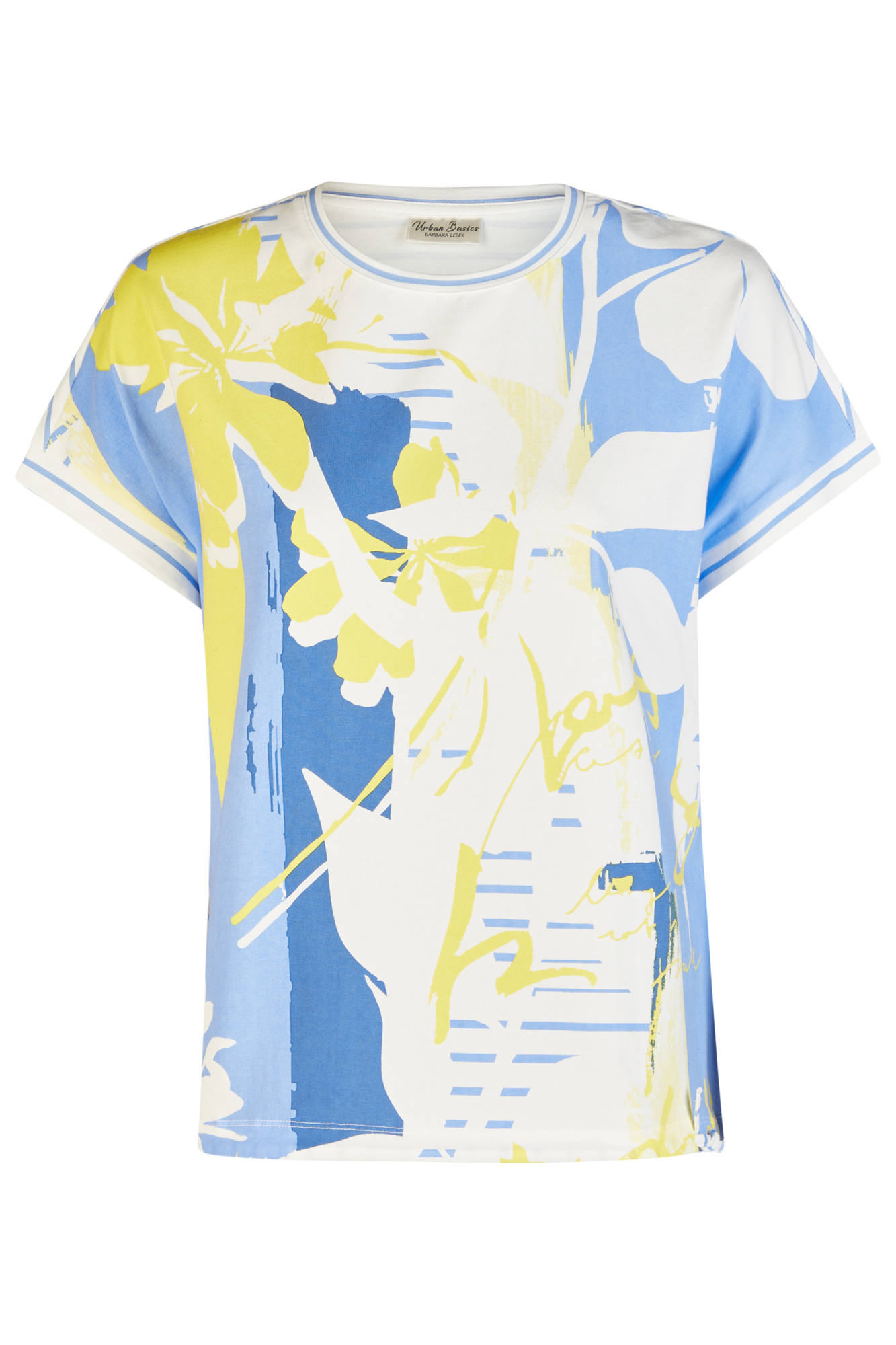 ПУЛОВЕР LEBEK свободный силуэт и яркий абстрактный принт