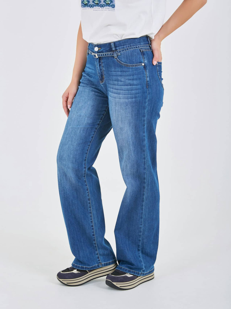 БРЮКИ ДЖИНС STERN Джинсы прямого кроя с декоративным ремнем
