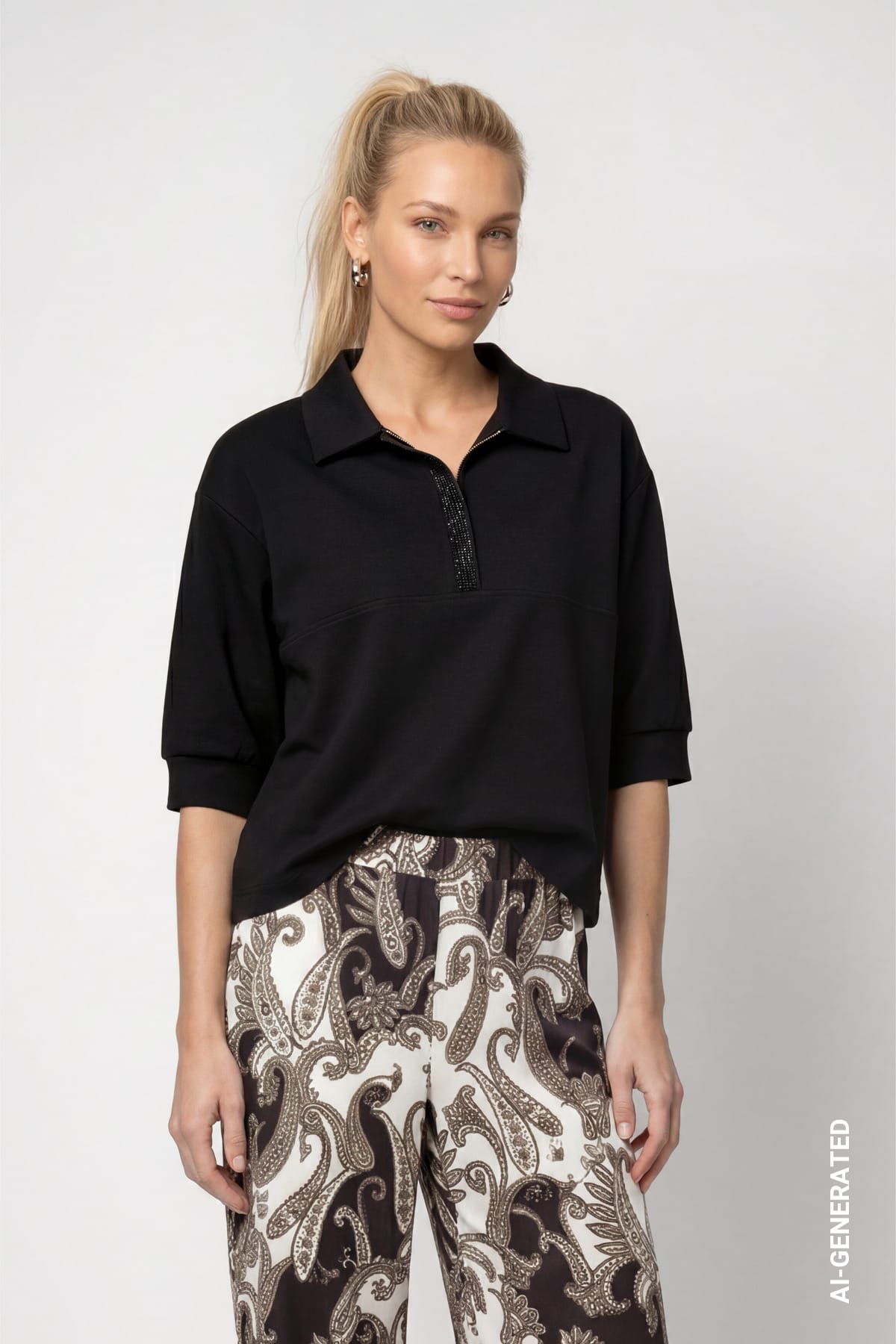 ДЖЕМПЕР MONARI Свободный силуэт с отложным воротником